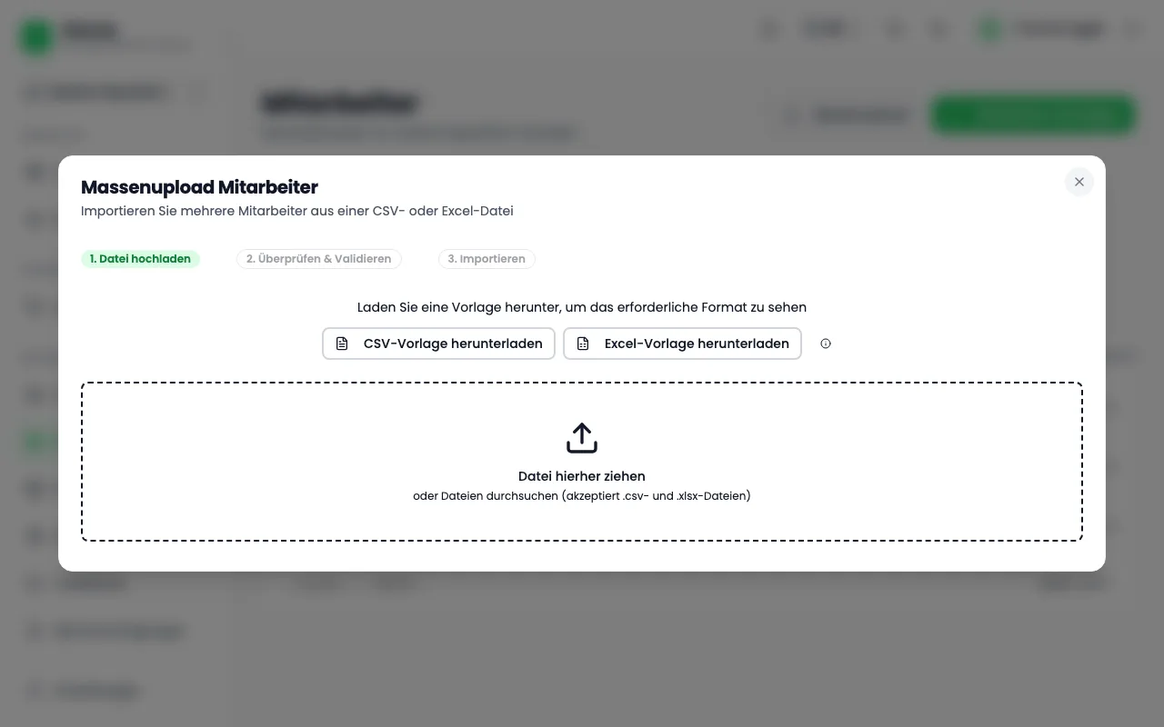 Viele Beschäftigte auf einmal anlegen
