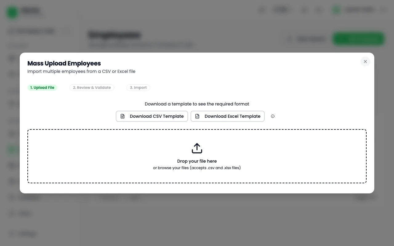 Add many employees at once