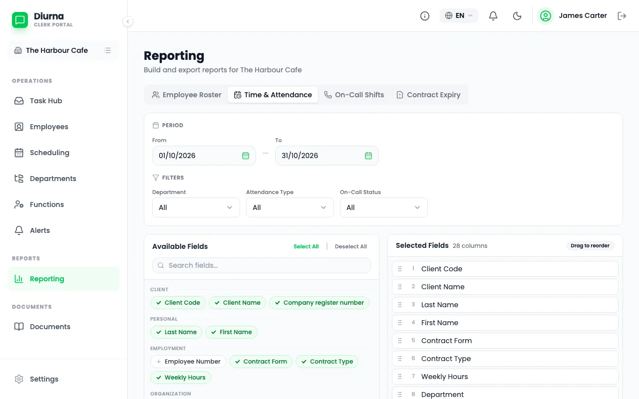 Export reports