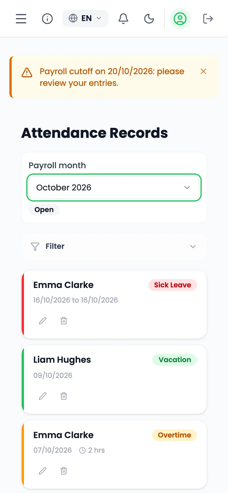 Check and fix entries