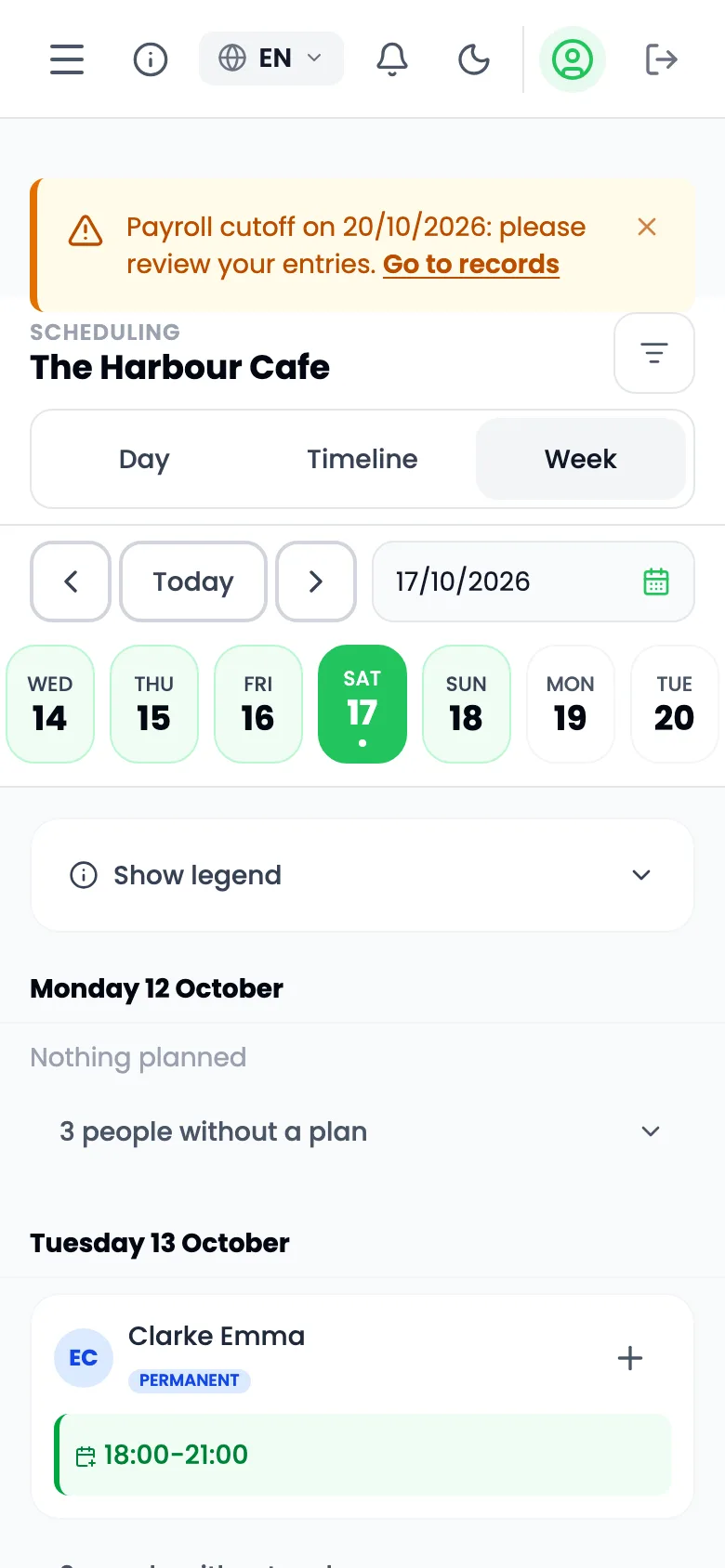 Plan shifts