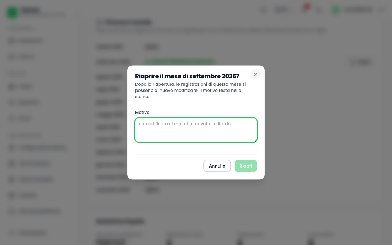 Riaprire un mese chiuso