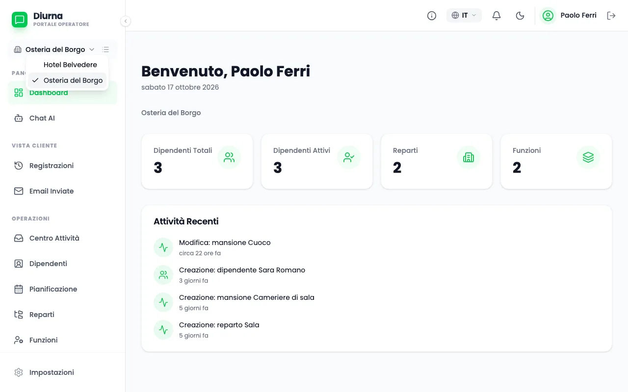 Scegliere l'azienda cliente