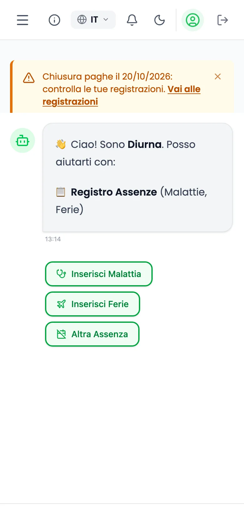 Segnalare un'assenza o uno straordinario