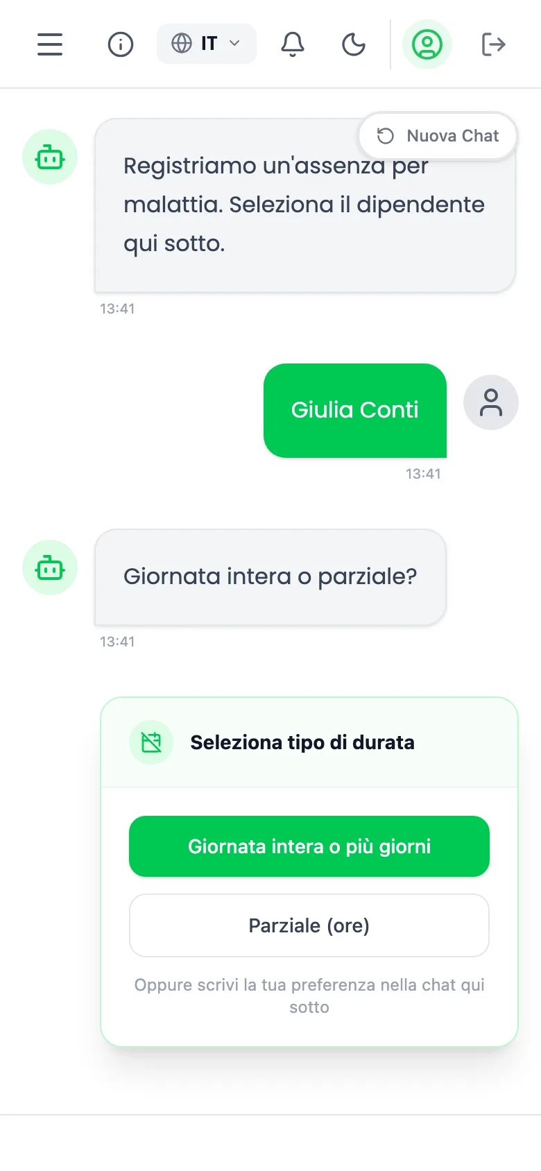 Segnalare un'assenza o uno straordinario