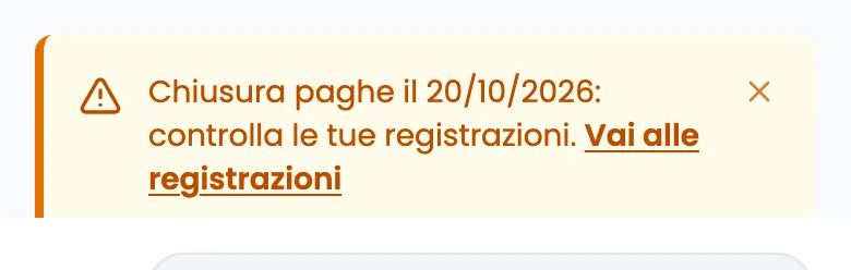 Il promemoria prima della chiusura